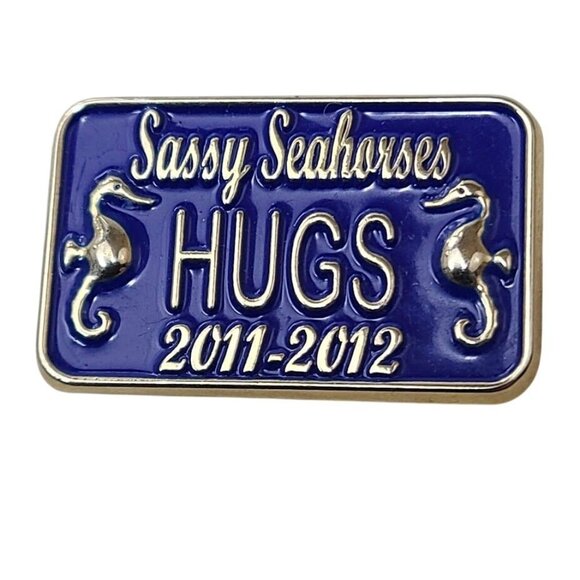 Other - Sassy Seahorses HUGS License Plate Enamel Pin Pendant 2011-2012